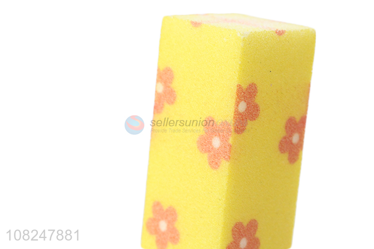 Good price flower printed sponge nail file block nail art nail care