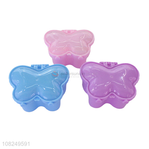 New products plastic butterfly shape jewelry box with mirror