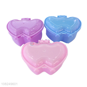 Yiwu factory multicolor double-heart shaped plastic jewelry box