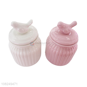 Popular products birds-shaped lid ceramic jewelry box for sale