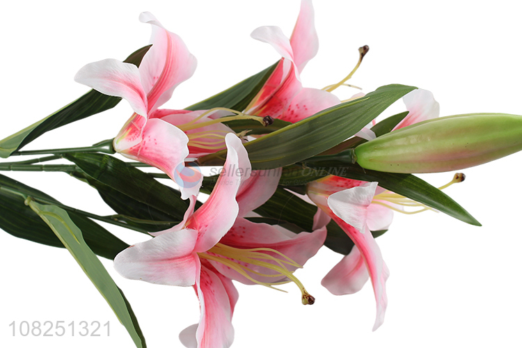 Good Quality Plastic Lily Artificial Flower For Home Decoration