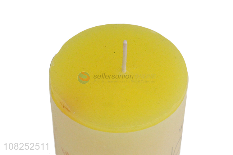 Factory Wholesale Yellow Classic Cylinder Wax Scented Candle