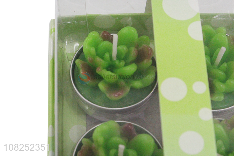 Factory supply creative cactus scented candle set