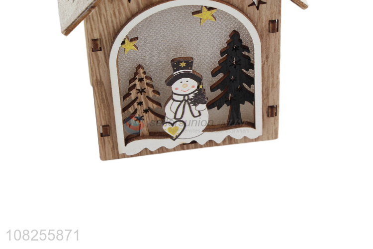 Factory price Christmas tree hanging decoration wooden house craft
