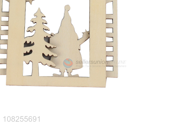 China supplier Christmas hanging decoration wooden slice house craft