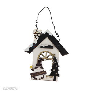 Hot selling wooden house slice Christmas decoration wall art craft
