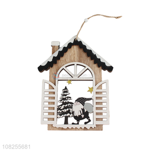 Popular product Christmas hanging ornament <em>wooden</em> house hanging <em>craft</em>
