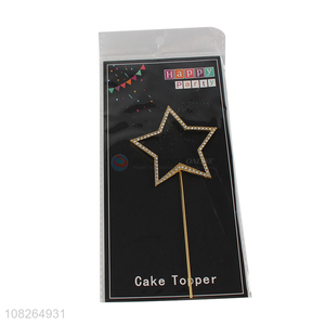 Hot items star shape golden cake decoration cake topper