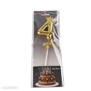 Most popular golden number cake decoration cake topper for sale