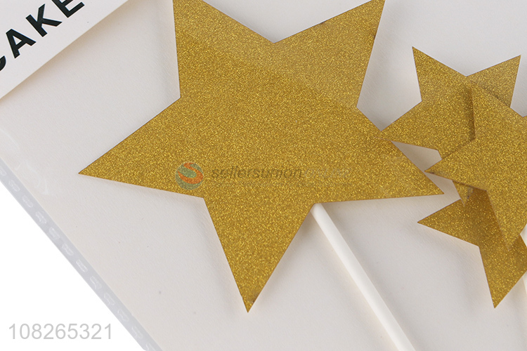 China wholesale golden star shape cake topper cake decoration
