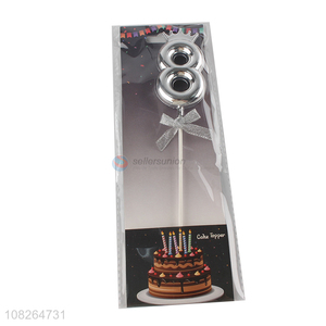 Wholesale from china silver number birthday cake topper