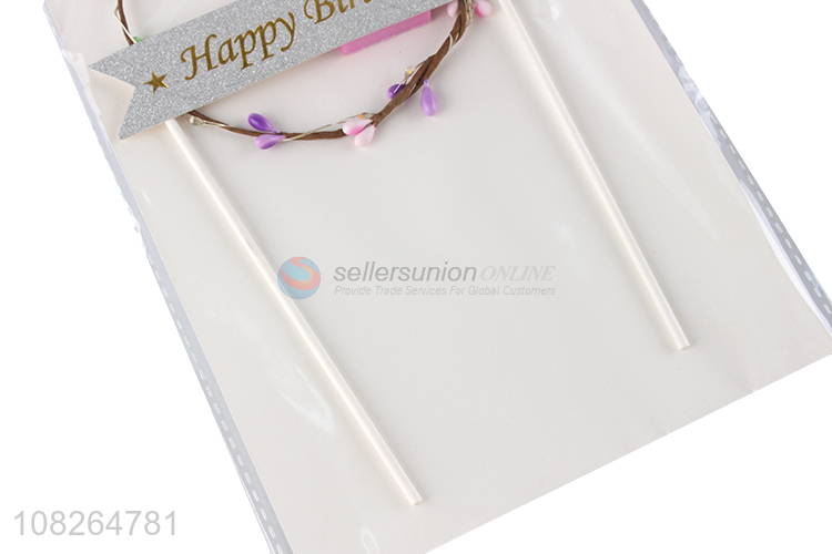 Good quality happy birthday cake topper cake decoration for sale