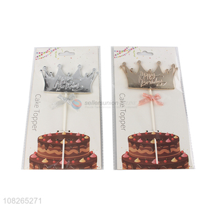 Best selling crown shape happy birthday cake topper