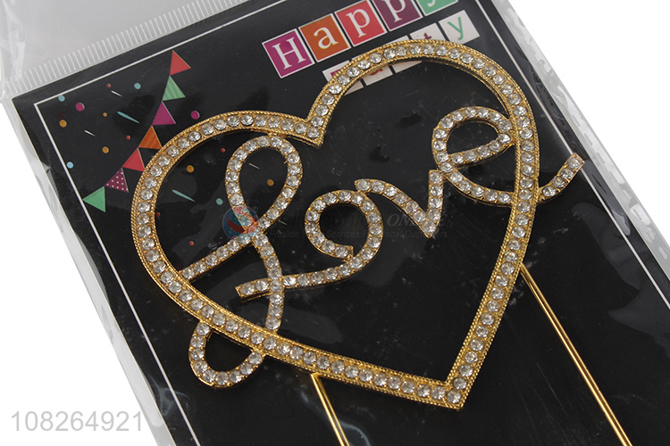 China factory heart shape love letter cake topper for wedding
