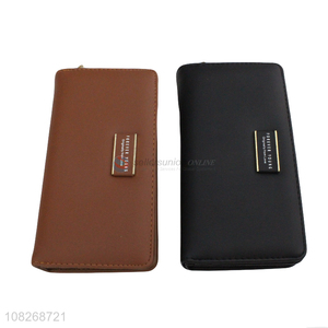 High quality business style pu leather long wallet for women female