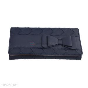Best selling trifold wallet bowknot clutch wallet card case for women