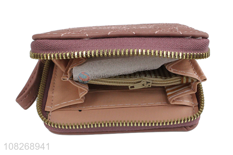 High quality fashion wallet pu leather embroidered wallets coin bag