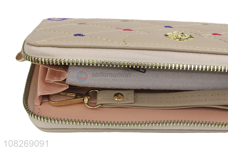 Good quality long wallets zipper pocket clutch wallet card organizer