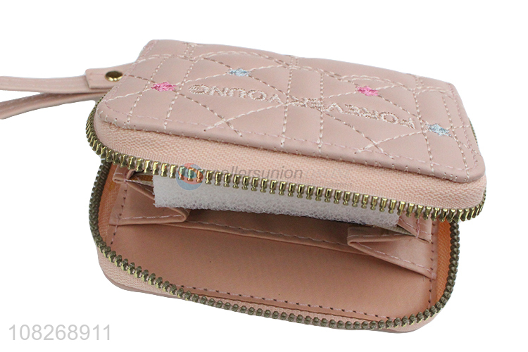 Best selling women wallet pu leather embroidered small wallets