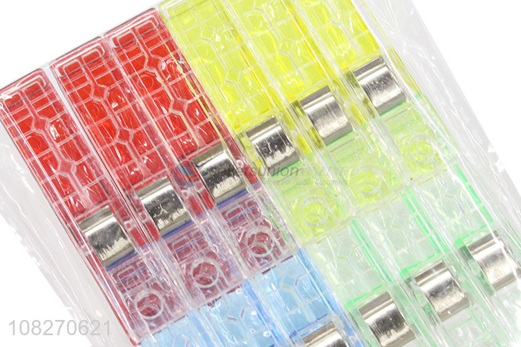 Custom 12 Pieces Transparent Clothes Pegs Fashion Clothespin