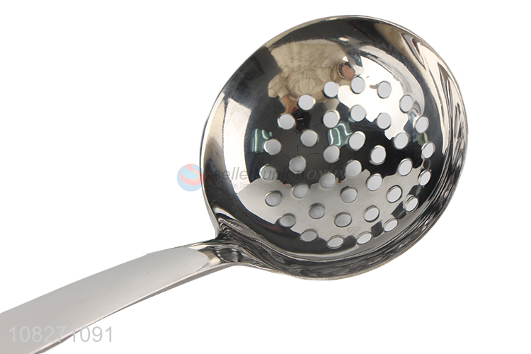Hot selling stainless steel slotted spoon colander for kitchen