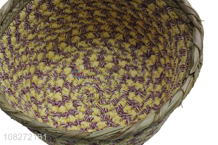 China supplier round hand-woven storage basket small seagrass basket