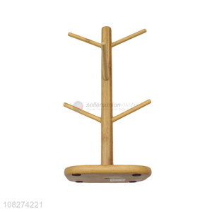 Good quality natural bamboo cup rack simple tree shape water cup holder