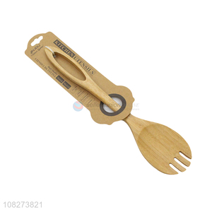 Good price durable natural bamboo salad spoon kitchen cooking spoon