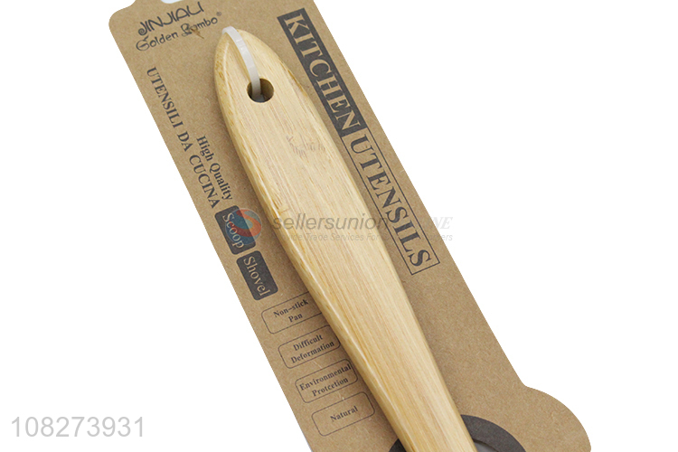 New design bamboo slotted spoon kitchen cooking spoon bamboo cookware