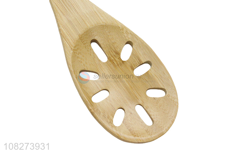 New design bamboo slotted spoon kitchen cooking spoon bamboo cookware