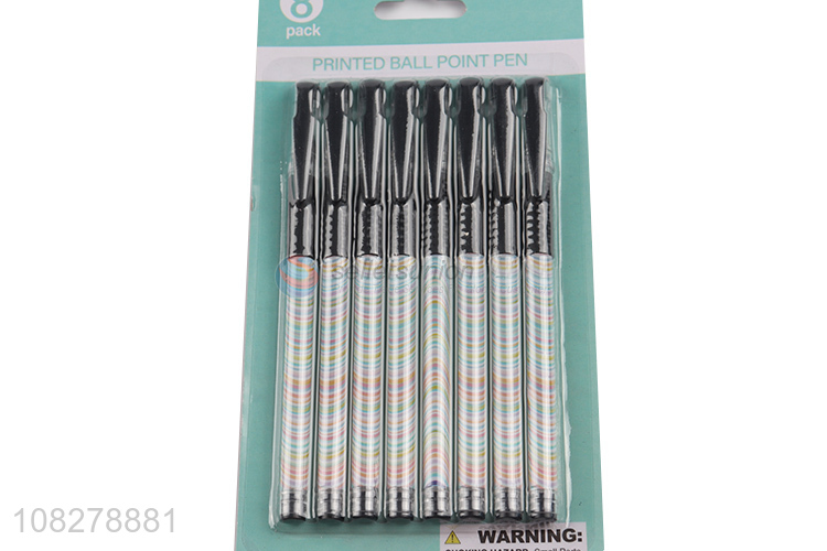 New arrival 8 pieces plastic ballpoint pens for office school use