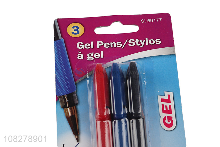 Hot selling 3 colors gel ink pens office school student stationery