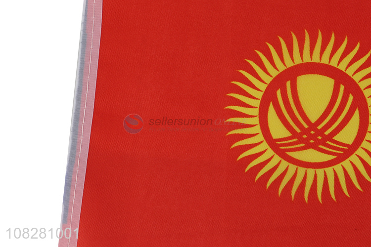 China Yiwu Kyrgyzstan flag polyester handhe national flag