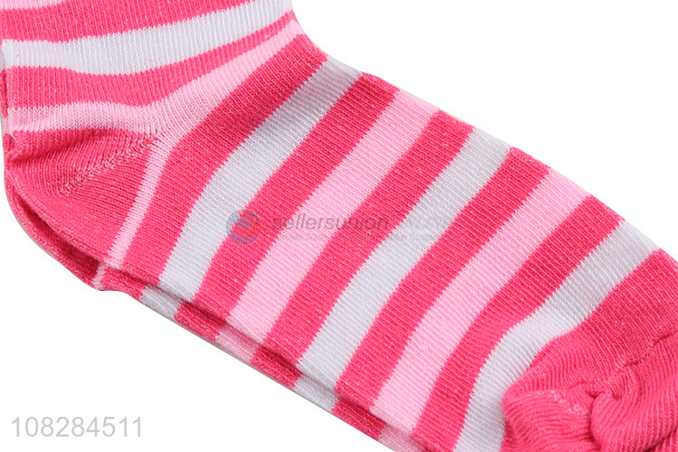 Hot selling autumn winter stripe pattern kids crew socks