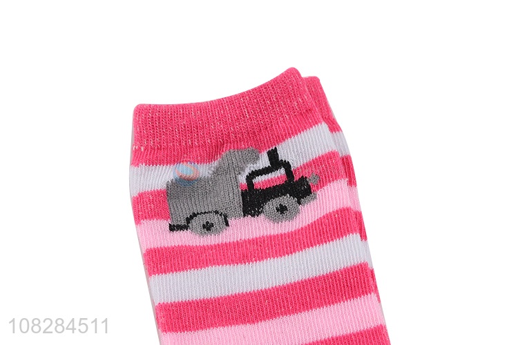 Hot selling autumn winter stripe pattern kids crew socks