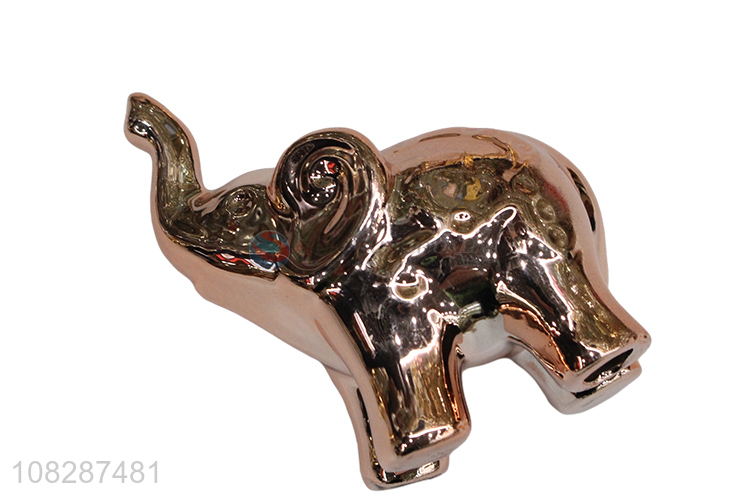 New arrival ceramic elephant figurines metallic ceramic decoration