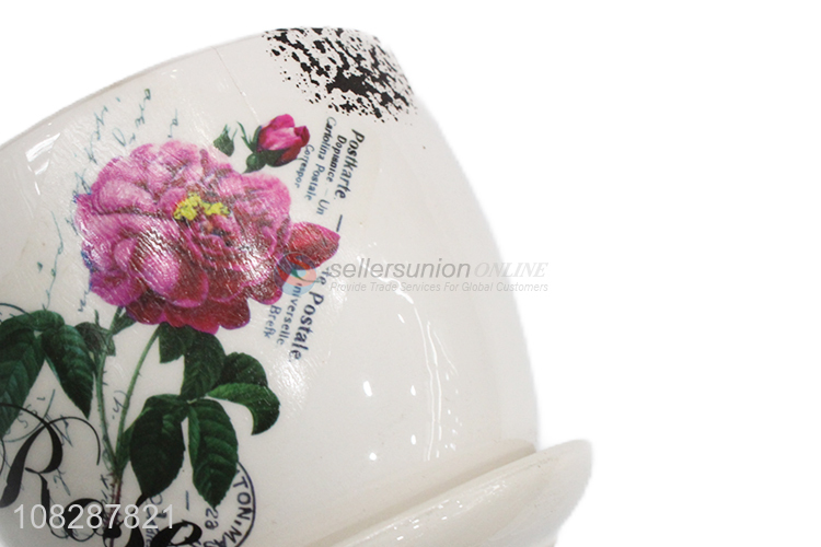 Online wholesale flower printed ceramic flower pot