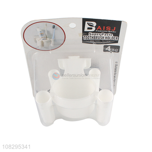 Yiwu wholesale plastic super paste toothbrush holder for bathroom