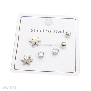 China supplier stainless steel stud earrings set fashion earrings