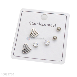 Hot products trendy stainless steel cartilage stud earrings set