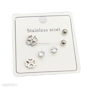 Best selling tiny stainless steel earrings set fashion jewelry