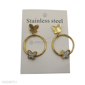 High quality stainless steel butterfly earrings fashion jewelry