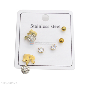 Best selling stainless steel stud earrings set for teen girls