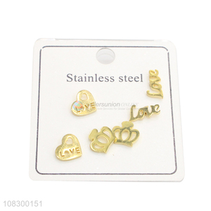 Fashion Jewelry Stainless Steel Earrings Ear Stud Set
