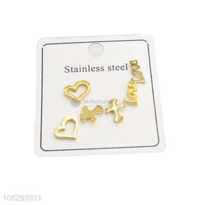 New Arrival Stainless Steel Ear Stud Golden Earrings For Women