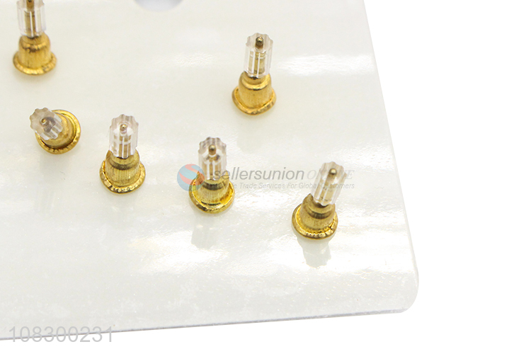 Top Quality 3 Pairs Stainless Steel Ear Studs Set For Ladies