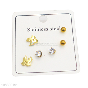 Custom Fashion Jewelry Stainless Steel Ear Stud Set