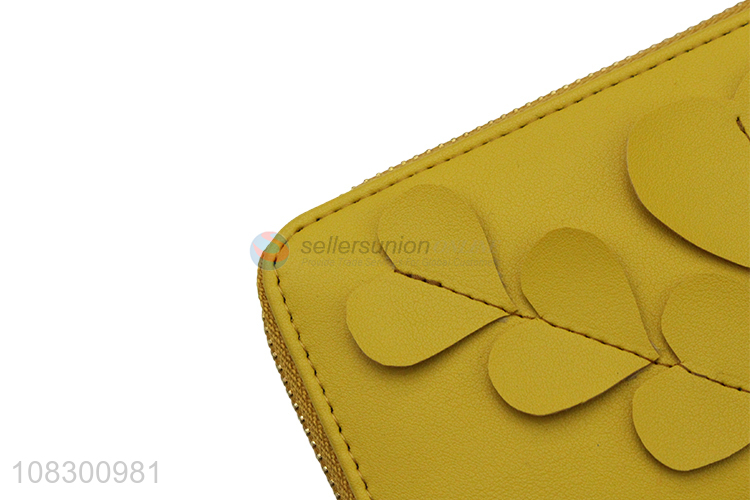 Wholesale long wallet pu leather clutch wallet card holder