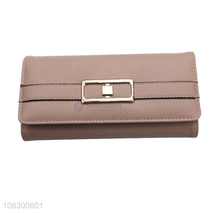 Wholesale pu leather trifold wallets card holder clutch purse