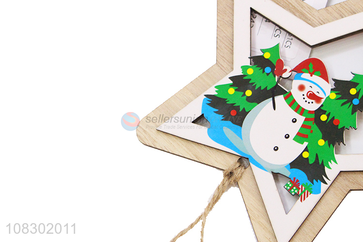 Wholesale wooden hanging christmas pendant party decoration